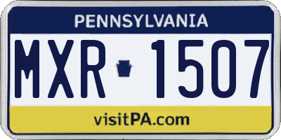 PA license plate MXR1507