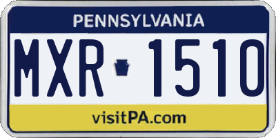 PA license plate MXR1510