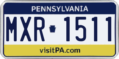 PA license plate MXR1511