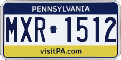 PA license plate MXR1512