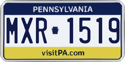 PA license plate MXR1519