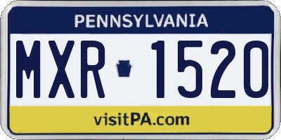 PA license plate MXR1520