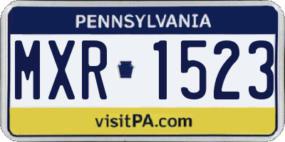 PA license plate MXR1523