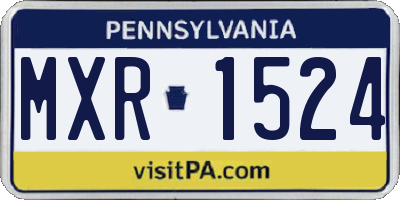 PA license plate MXR1524