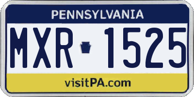 PA license plate MXR1525