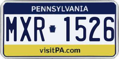 PA license plate MXR1526