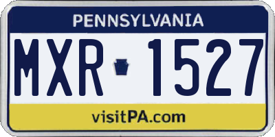 PA license plate MXR1527