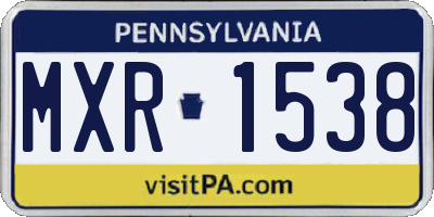 PA license plate MXR1538