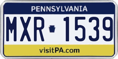 PA license plate MXR1539
