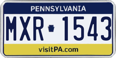 PA license plate MXR1543