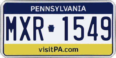 PA license plate MXR1549