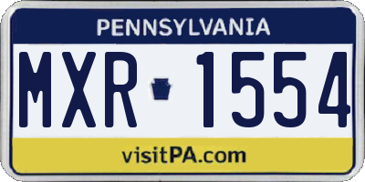 PA license plate MXR1554
