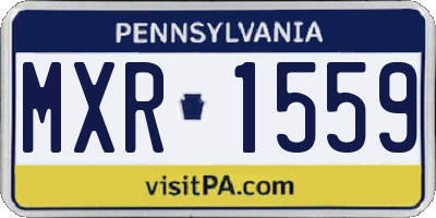 PA license plate MXR1559