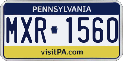 PA license plate MXR1560