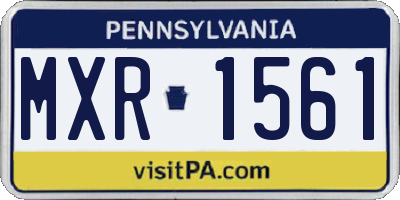 PA license plate MXR1561