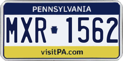PA license plate MXR1562