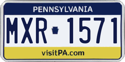 PA license plate MXR1571