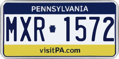 PA license plate MXR1572