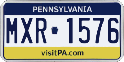 PA license plate MXR1576