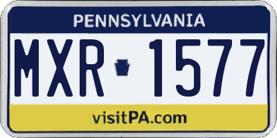 PA license plate MXR1577