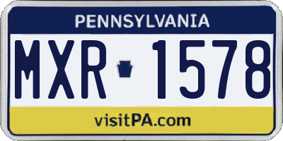PA license plate MXR1578