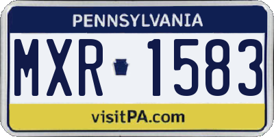 PA license plate MXR1583