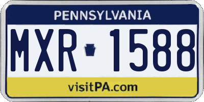 PA license plate MXR1588