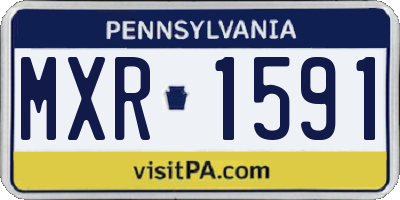 PA license plate MXR1591