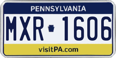 PA license plate MXR1606