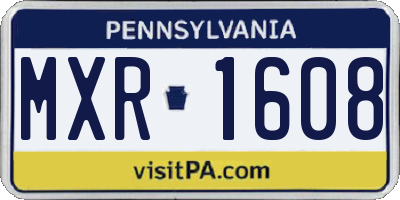 PA license plate MXR1608