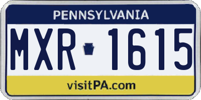 PA license plate MXR1615