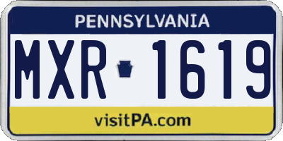 PA license plate MXR1619