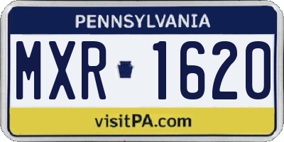 PA license plate MXR1620