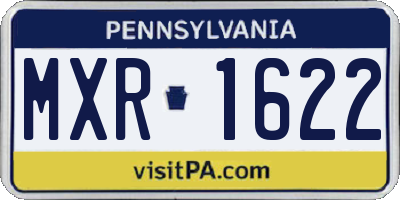 PA license plate MXR1622