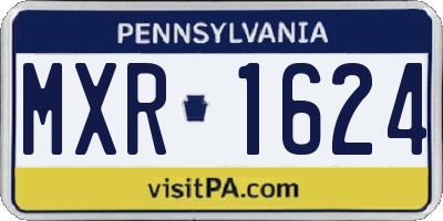 PA license plate MXR1624
