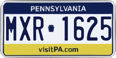 PA license plate MXR1625