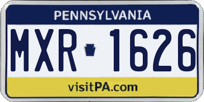 PA license plate MXR1626