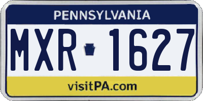 PA license plate MXR1627
