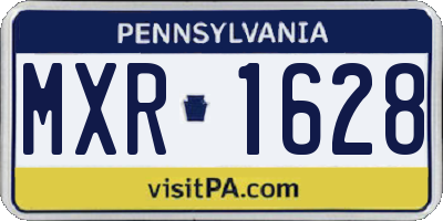 PA license plate MXR1628