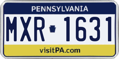 PA license plate MXR1631