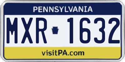 PA license plate MXR1632