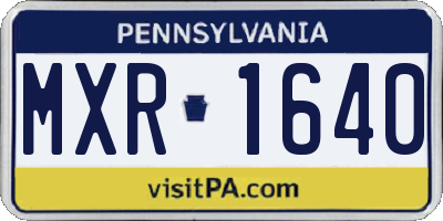 PA license plate MXR1640