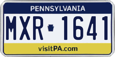 PA license plate MXR1641