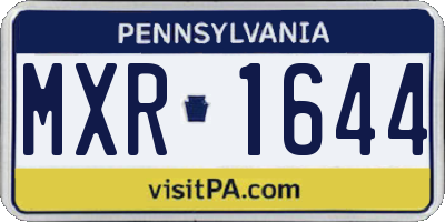 PA license plate MXR1644