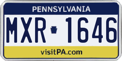 PA license plate MXR1646
