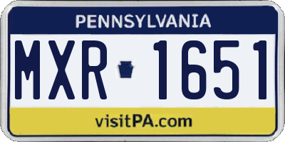 PA license plate MXR1651
