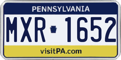 PA license plate MXR1652