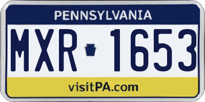 PA license plate MXR1653