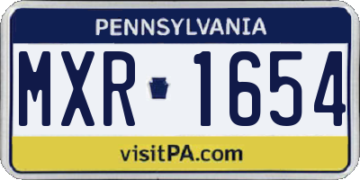 PA license plate MXR1654