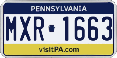 PA license plate MXR1663